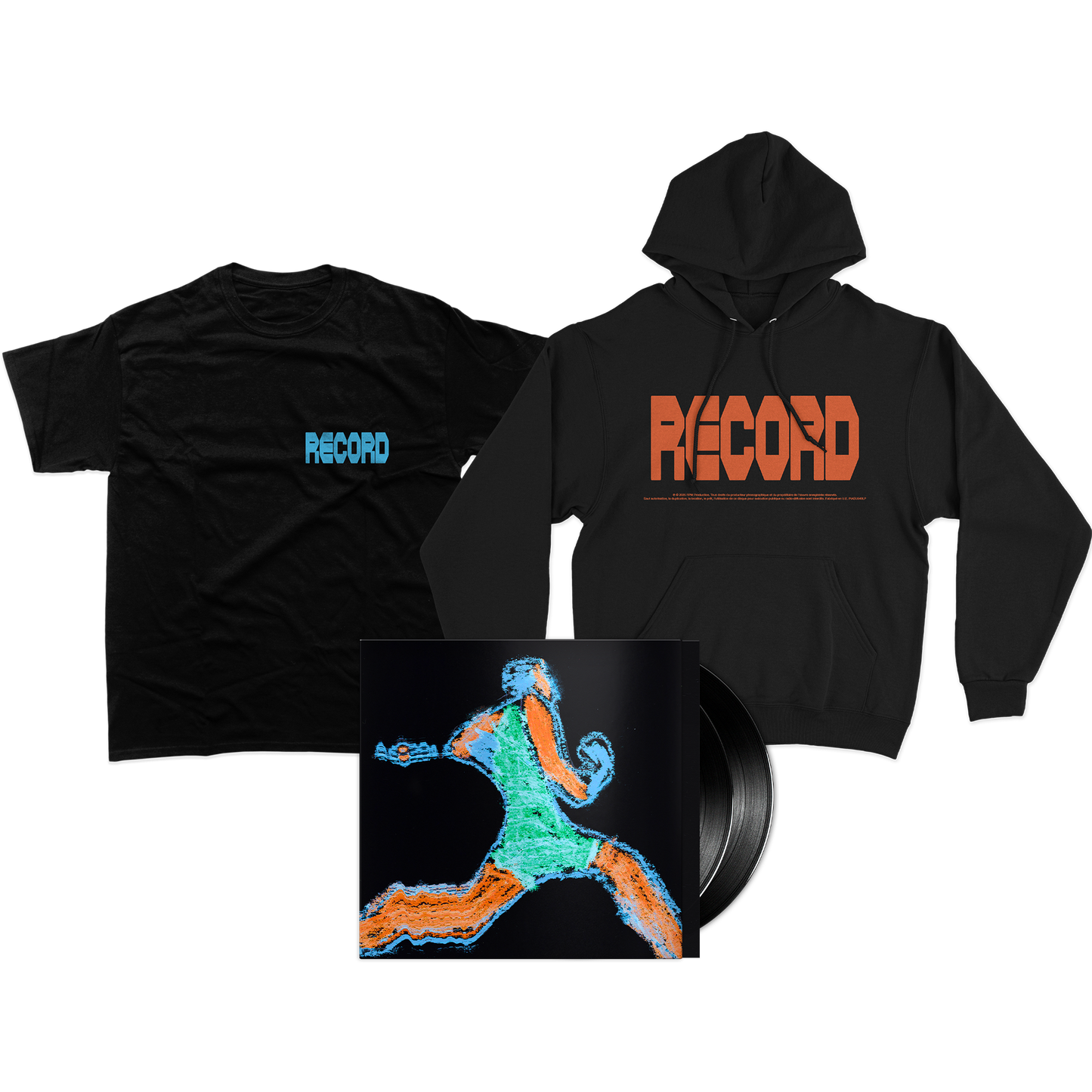 PACK VINYLE + TSHIRT NOIR + HOODIE "RECORD"
