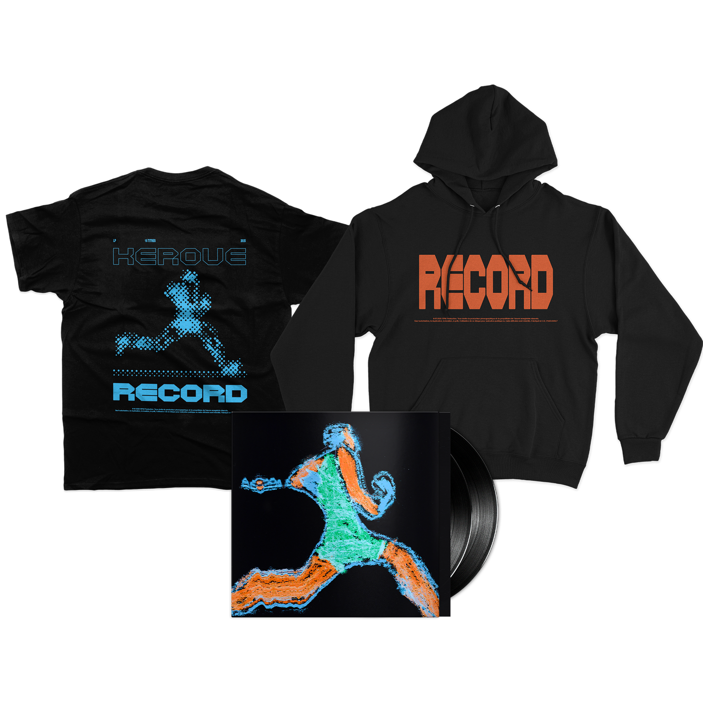 PACK VINYLE + TSHIRT NOIR + HOODIE "RECORD"